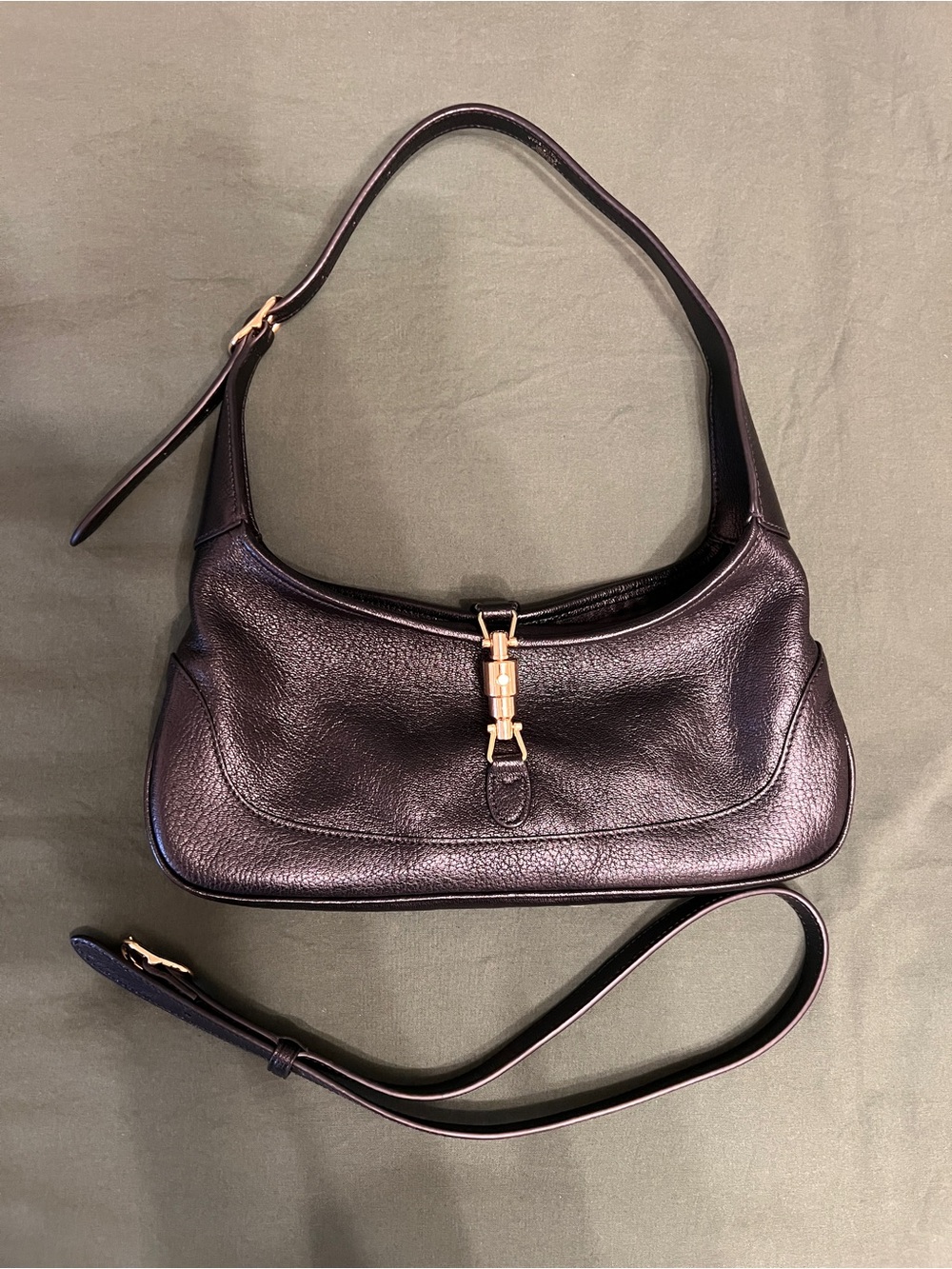 Jackie Slim medium shoulder bag in black Leather
